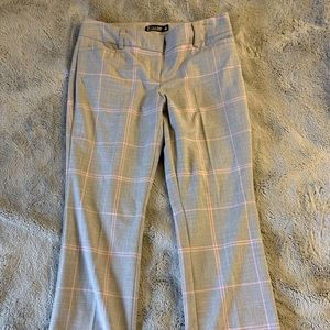 Grey and Pink Plaid Work Pants - New York and Co.